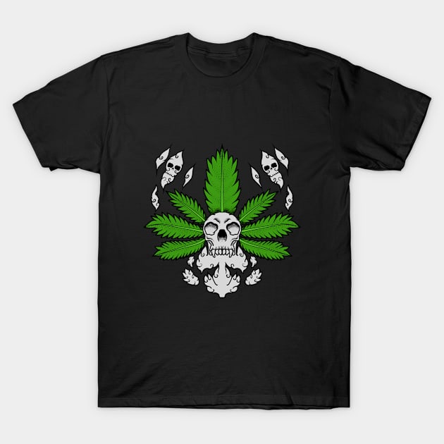 marijuana leaf skull marijuana leaf skull T-Shirt by three.gu